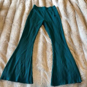 Nike Teal Ribbed Flare Pants